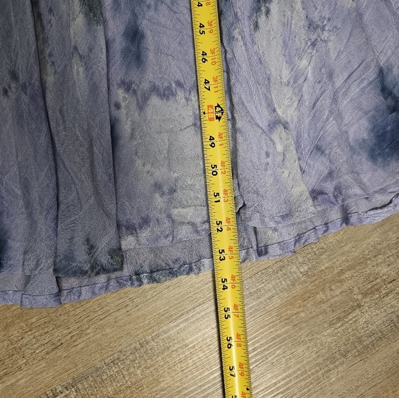 Summer Maxi Dress Blue Tie Die Rayon Sleeveless Tank Flowy Dress OS Lg - Picture 8 of 12